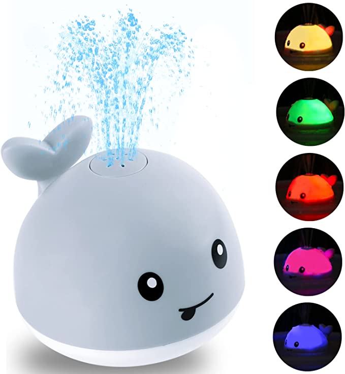 Sprinkler Whale Bath Toy With LED Lights